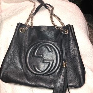 Gucci leather chain-strap hobo bag